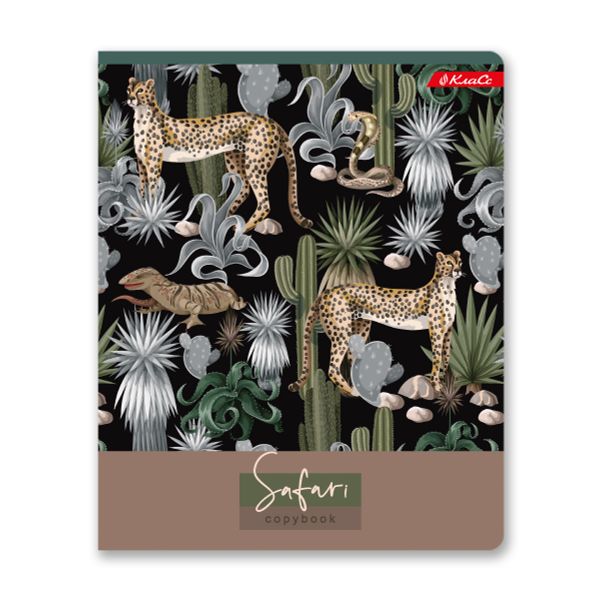 Тетрадь ученическая общая, твин лак, A5+ 48 л. на скобе, белизна 100%, 10 шт, клетка, 000335 Джунгли, Светоч 48ТСК5_8_3_1