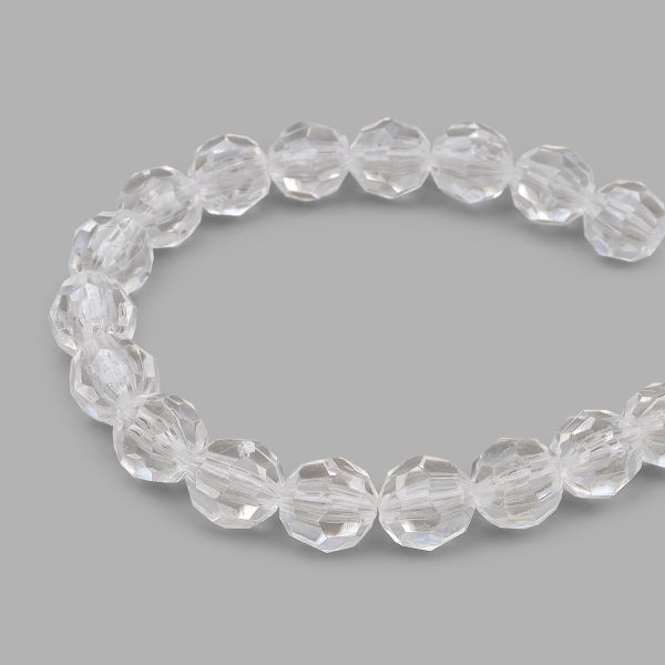 Бусины акрил ⌀10 мм, прозрач. в цвете, граненые круглые, 25 г, Astra&Craft (MG.3241.17 прозрачный)