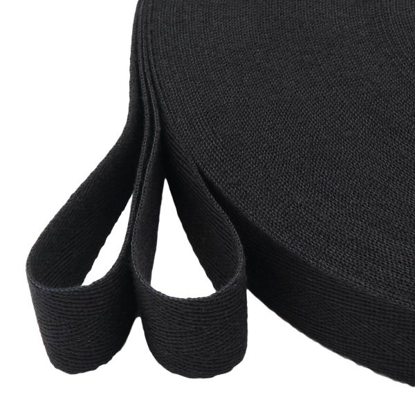 Тесьма (лента) киперная (100 х/б) 25 мм / 50 метров, черная