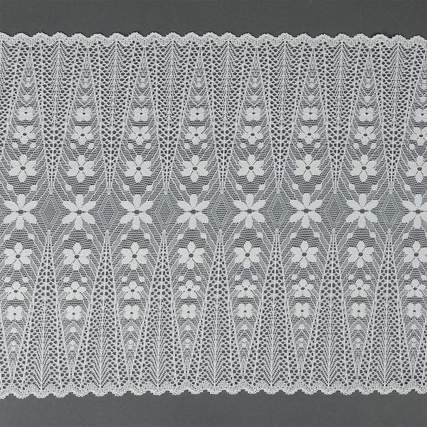 Кружево бельевое эластичное 220 мм / 18 м, 1909, цв.004 белый, Kruzhevo