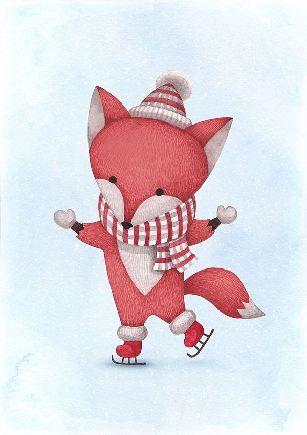 Рисунок для вышивания на канве Матренин Посад арт.28х37 - 1867 Лисичка на катке