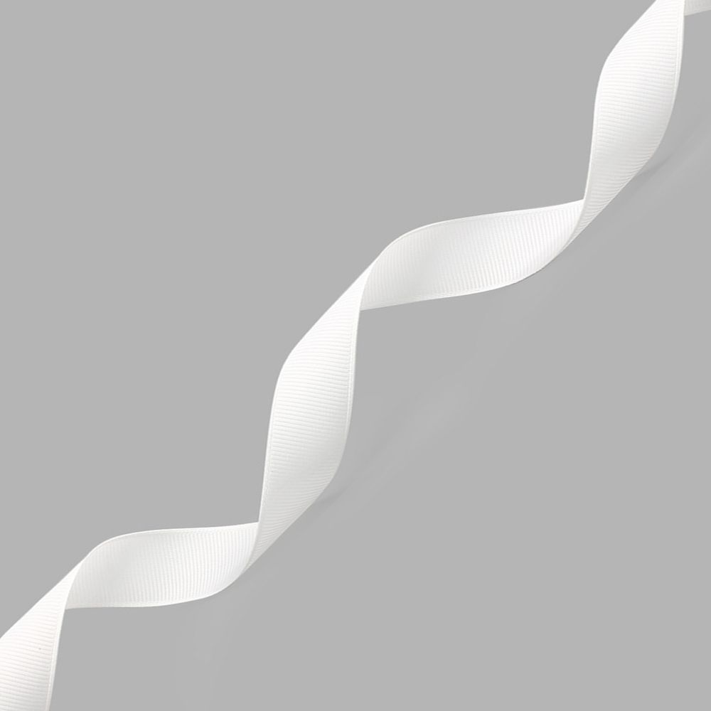 Лента репсовая (в рубчик) 20.0 мм / 18,28м (001 белоснежный)