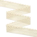 Кружево вязаное (тесьма) хлопковое 55 мм / 25 метров, рис.55.01.180 (суровый) С3749Г17