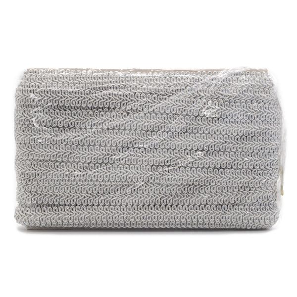 Тесьма отделочная Шанель 13 мм, 25 м, SR012 серый