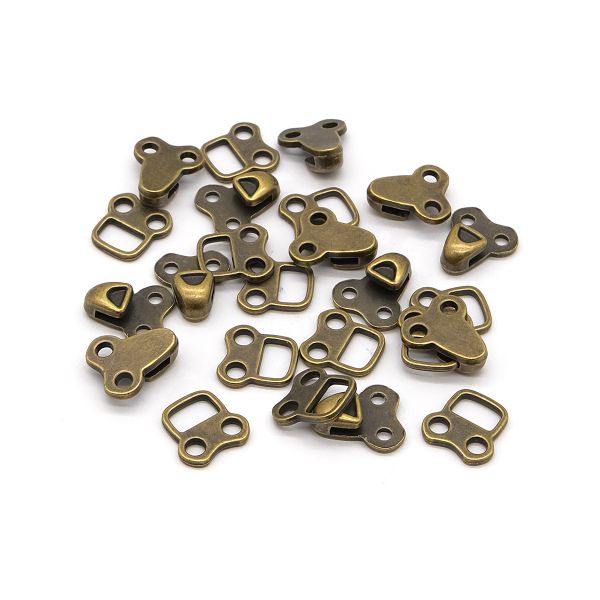 Крючки пришивные декоративные 14х24 мм, OB, бронза, 12 шт