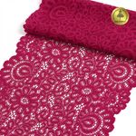 Кружево бельевое эластичное 205 мм / 25 м, TBY.YSTL00839, цв.18-1750 карминовый красный, Kruzhevo