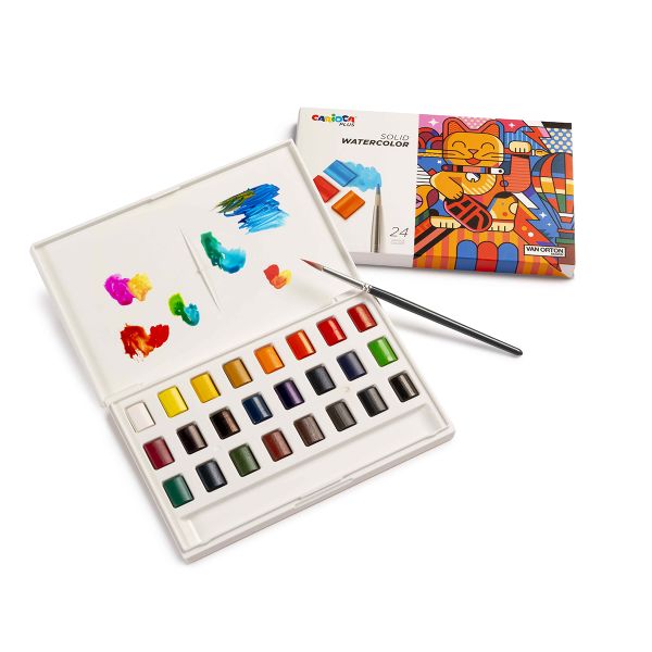 Краска акварель в кюветах 24 цв, Carioca Plus 45211