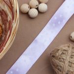 Лента атласная с рисунком 25.0 мм / 3 метра, Звездочки (сиреневый), Globus