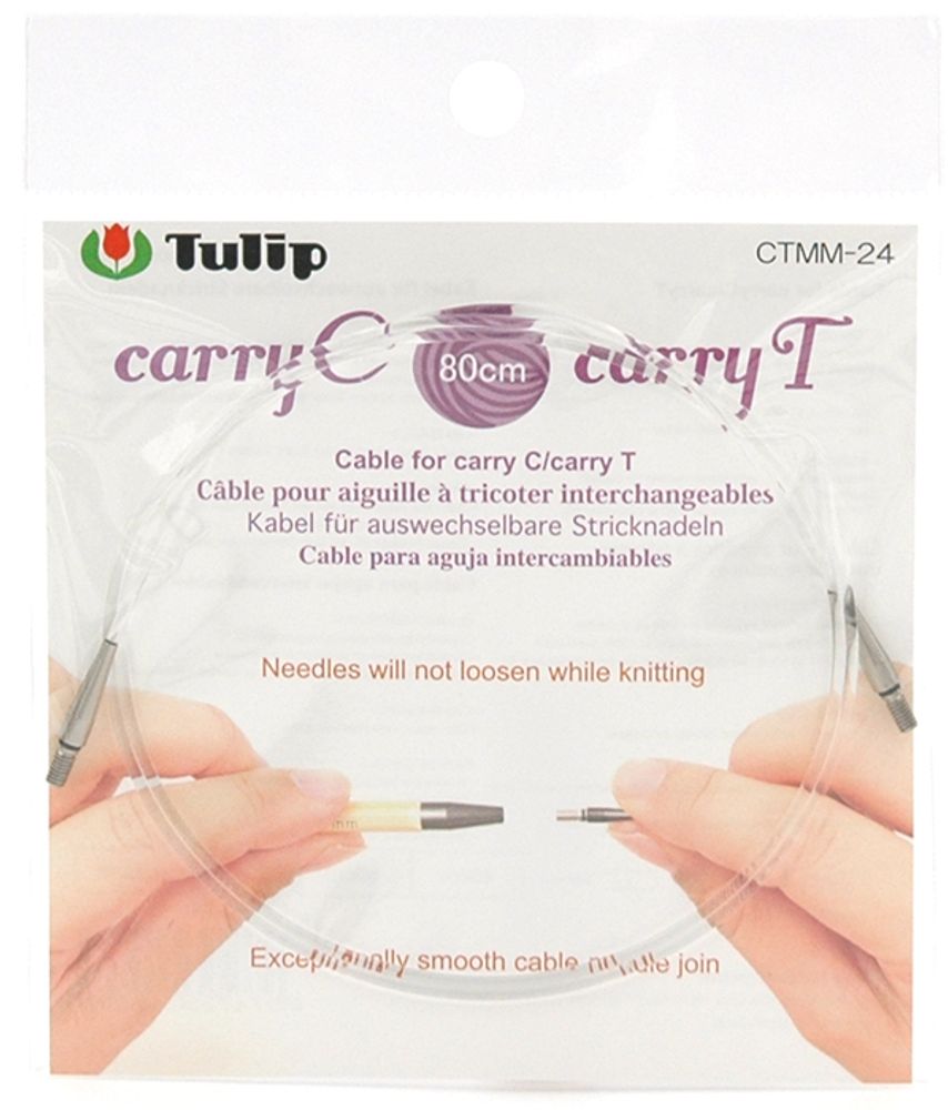 Тросик для съемных спиц &quot;carryC&quot; и тунисских крючков &quot;carryT&quot;, длина 80см, Tulip, CTMM-24