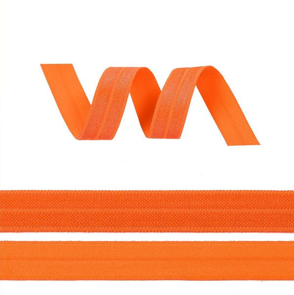 Резинка бельевая (окантовочная) блестящая 15.0 мм / 50 метров, F157 т.оранжевый