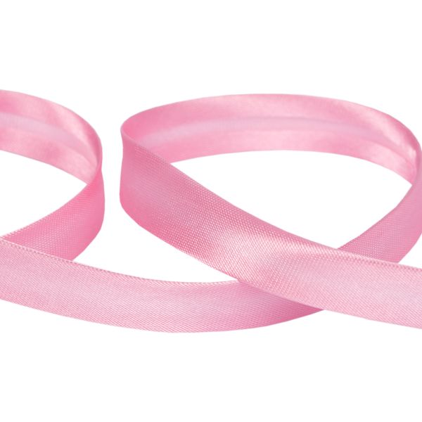Косая бейка атласная 15 мм / 132±1 метра, В046 розовый, NGK-15P