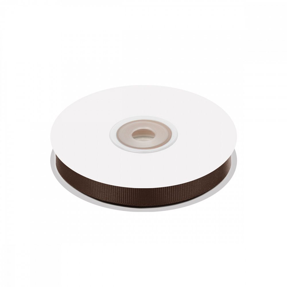 Лента репсовая (в рубчик) 10.0 мм / 22.8±1 метра, 855 коричневый, Magic4Hobby