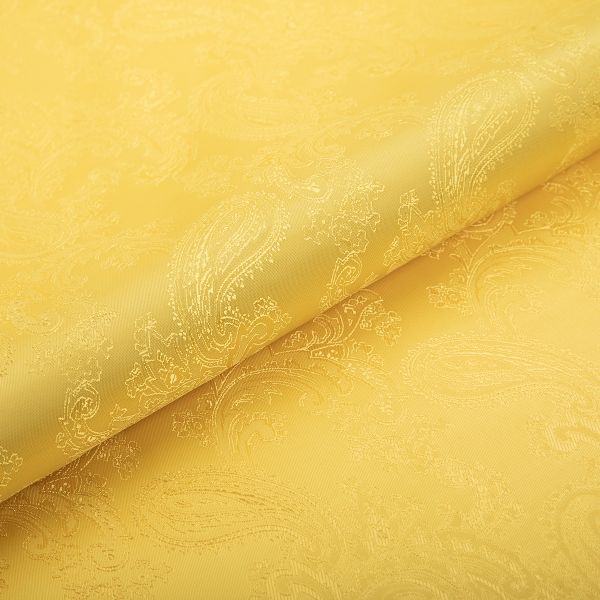 Ткань подкладочная (таффета) с рисунком 96 г/м², 100х145 см, 143 желтый (растительный орнамент), Gamma JTR