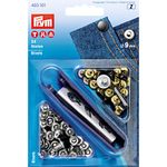 Хольнитены латунь ⌀9 мм, 24 шт, под никель/состар.железо, Prym 403101