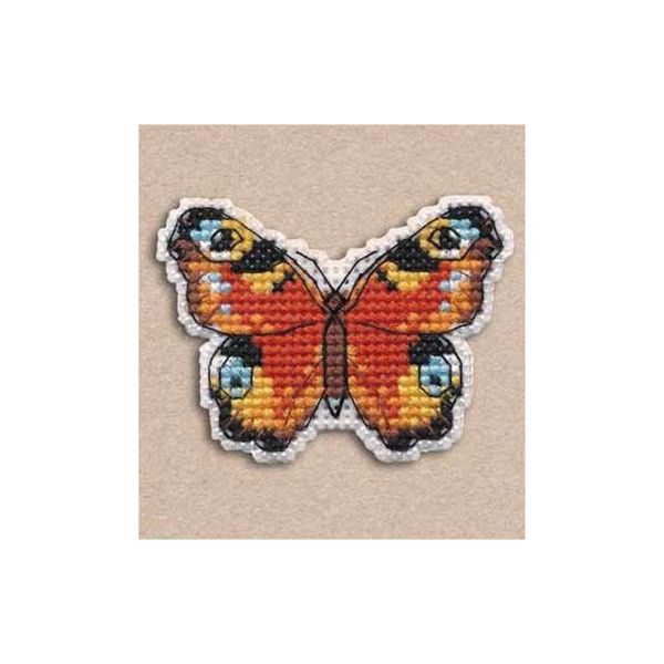 Набор для вышивания нитками Овен, значок Павлиний глаз6,2х4,6см