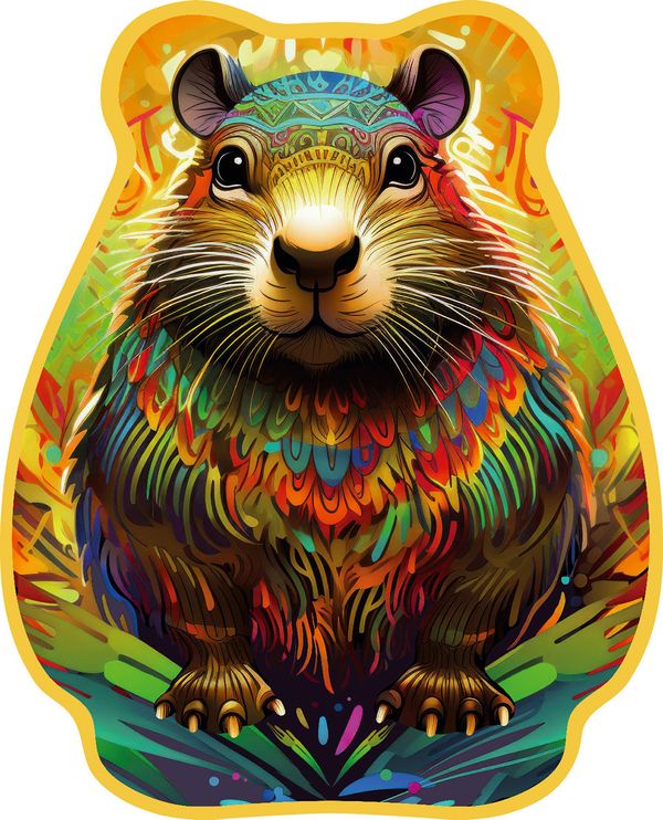 Пазл фигурный деревянный Яркий капибара 156 элементов, Фрея PZLF-005