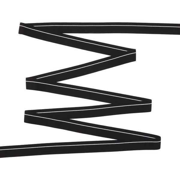 Резинка для мужских трусов и боксеров 30.0 мм / 25 метров, тканая мягкая, 21 г/м, черный/белый полоса