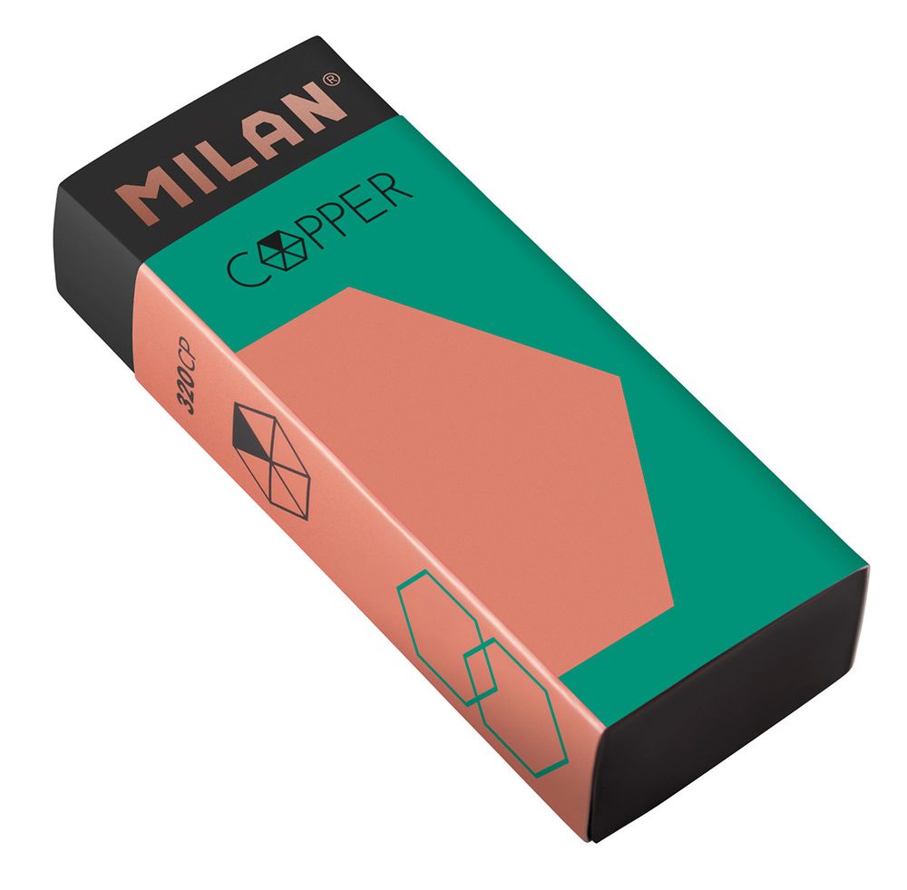 Ластик nata 320CP Copper с карт. держателем 6,1х2,3х1,2 см, 20 шт, CPM320CP ассорти, Milan