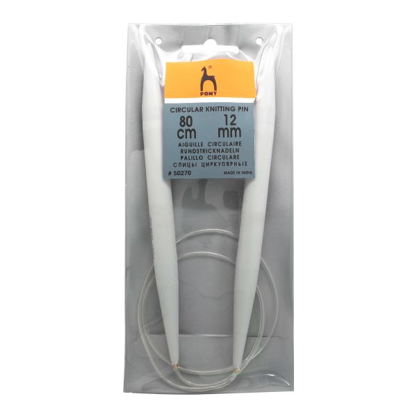 Спицы круговые Pony ⌀12,0 мм, 80 см, пластик