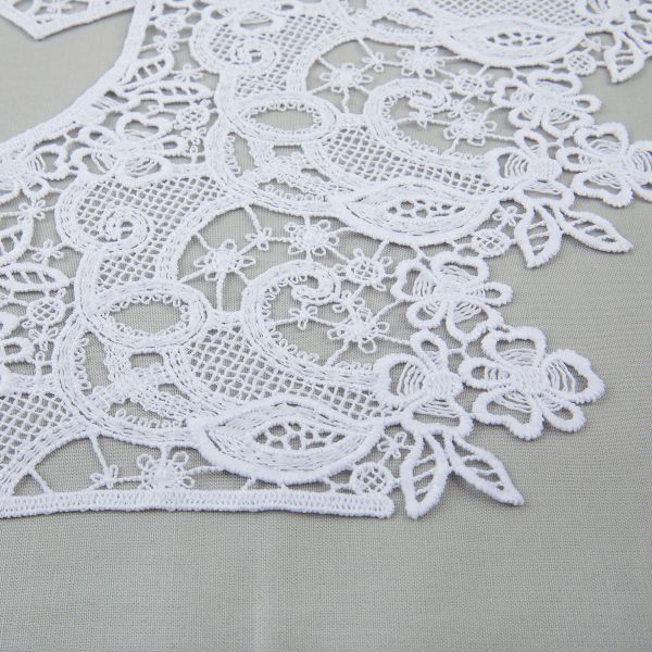 Пришивная кружевная вставка 270 мм, гипюр, 10 шт, Турция, белый, Gamma GIC-40-01