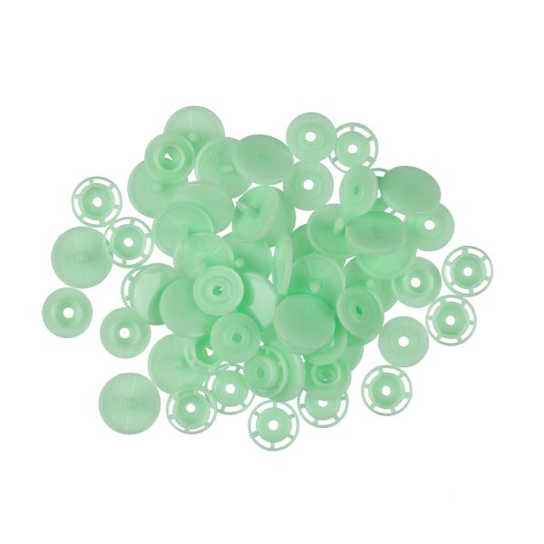 Кнопка рубашечная установочная пластик ⌀15 мм, 15 шт, 009 салатовый, Micron POM-15