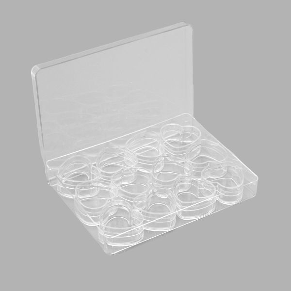 Пластиковый контейнер с 12 баночками, 12,5х9,5х1,8см, 29677