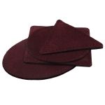 Набор заплаток пришивных из замши, круг, квадрат, треугольник, овал 8см, с перфорацией, 4 шт (31 бордовый), 59743