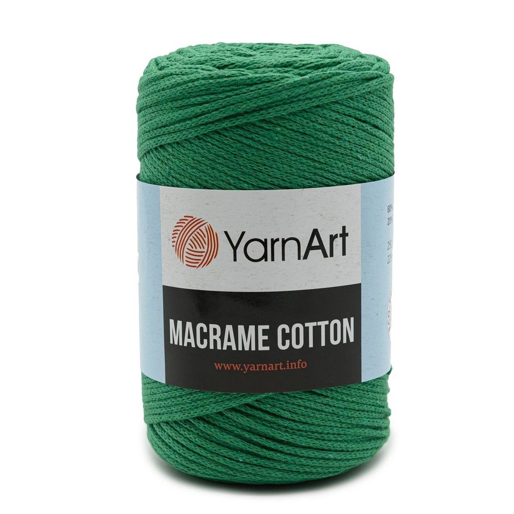Пряжа YarnArt (ЯрнАрт) Macrame Cotton / уп.4 мот. по 250 г, 225м, 759 изумрудный