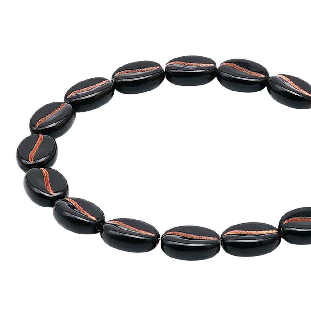 Бусины пластик 10х5 мм, 50 г, кофейное зерно, 2 черное+медь, Astra&Craft, 7541