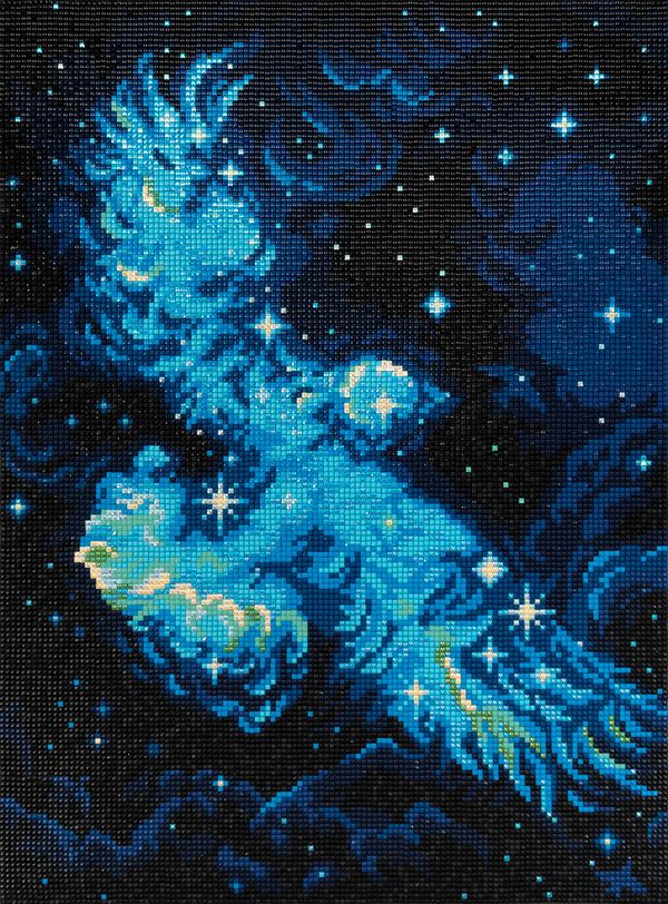 Алмазная (кристальная) мозаика Фрея ALPD-177, на подрамнике Сказочная птица, 30х40 см