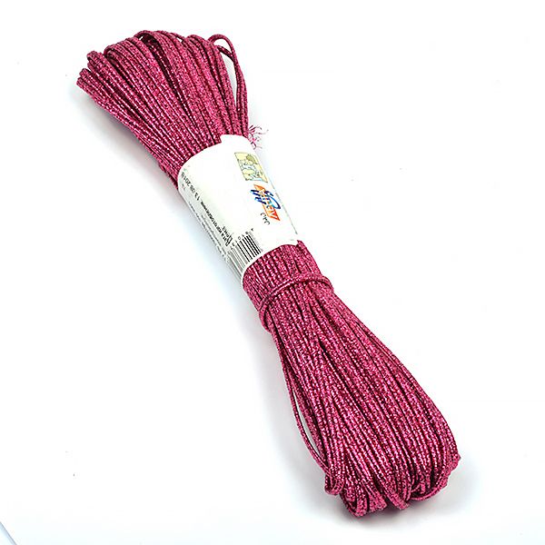 Шнур металлизированный сутаж ⌀3.5 мм / 20 метров, малиновый