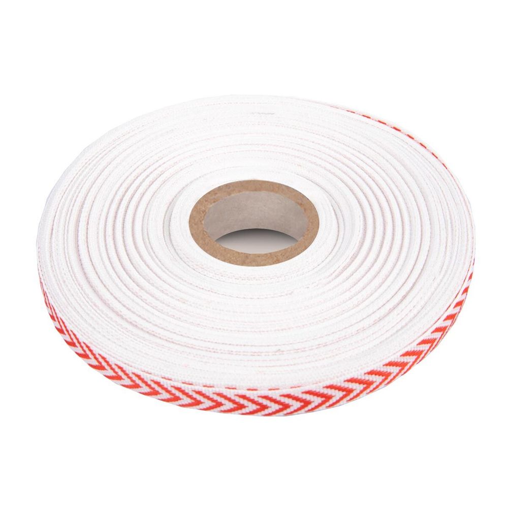 Лента (тесьма) жаккардовая 10.0 мм / 25±1 метров, Орнамент для северных народов, рис 9880 красный, Gamma C3853 (C3752)