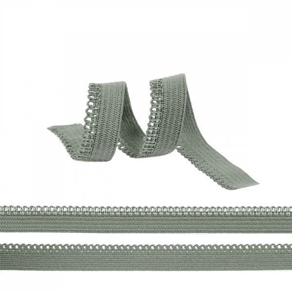 Резинка бельевая (ажурная) 10.0 мм / 1000 метров, RB03 серо-зеленый F324