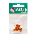 Хрустальные стразы в цапах треугольные (серебро) ярко-рыжий 12мм, 3 штук Astra&Craft, ТЦ002НН12