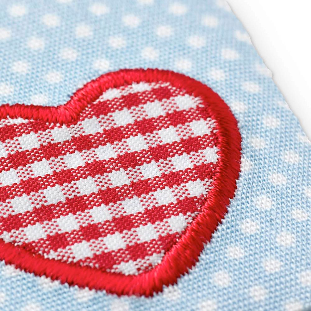 Термоаппликация Сердца на цв. синий/цв. белый ткани 1шт, Prym