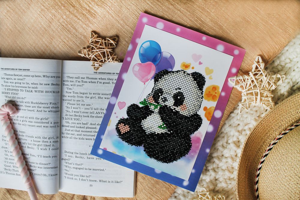 Алмазная (кристальная) мозаика Фрея, Панда, 14х19,5 см