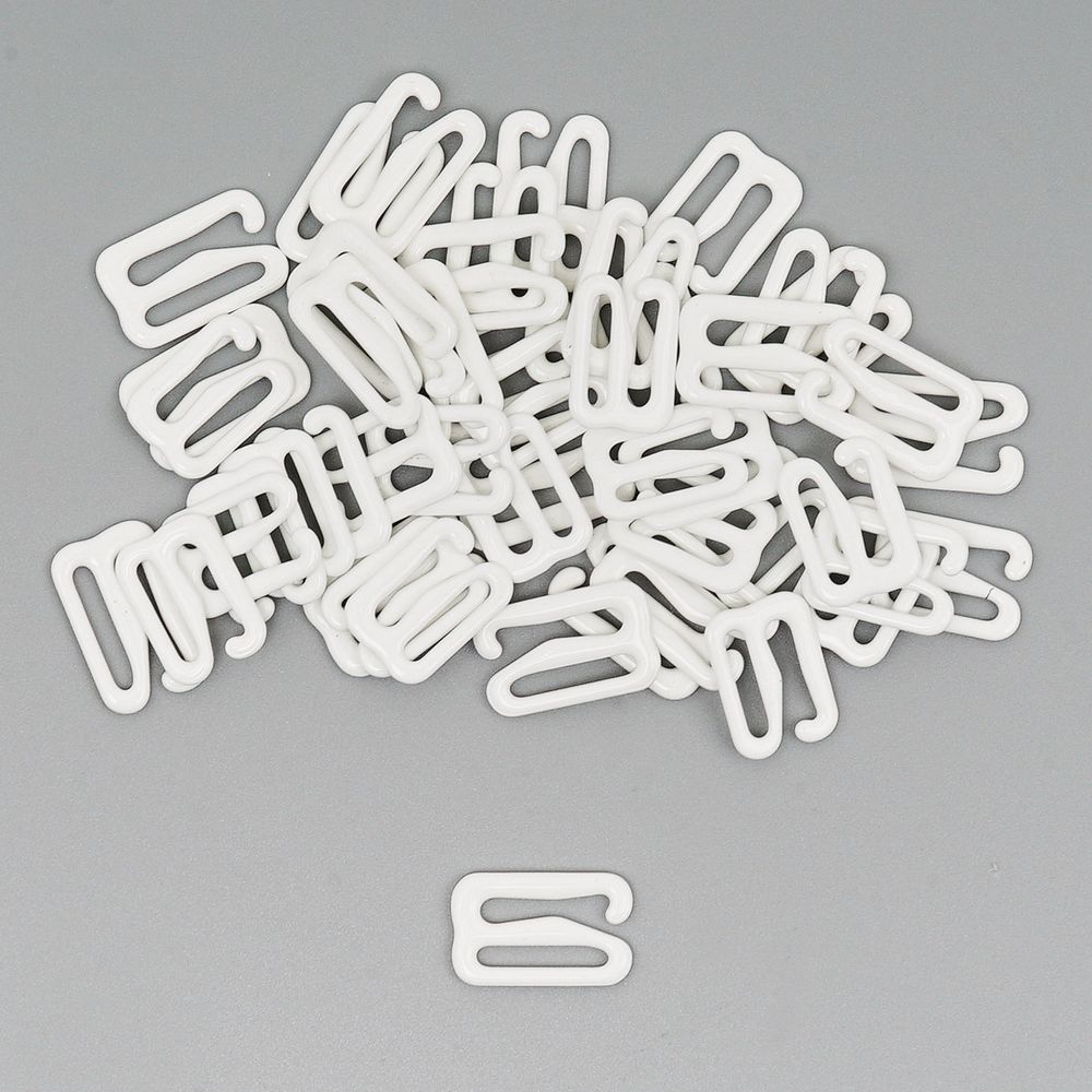 Крючки для бюстгальтера металл 12.0 мм, 50 шт, белый, Globus