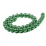 Бусины пластик (перламутр) ⌀10 мм, цв.035 изумруд, уп.50г (96 шт), Magic4Hobby