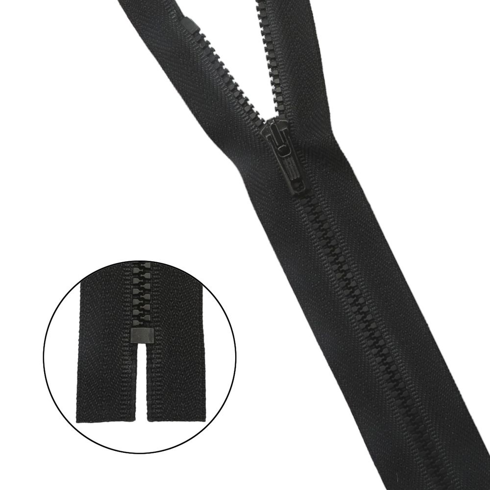 Молния трактор Arta Т5 (4.5 мм) 1 зам., разъем., 50 см, цв. 077 черный, уп.5 шт