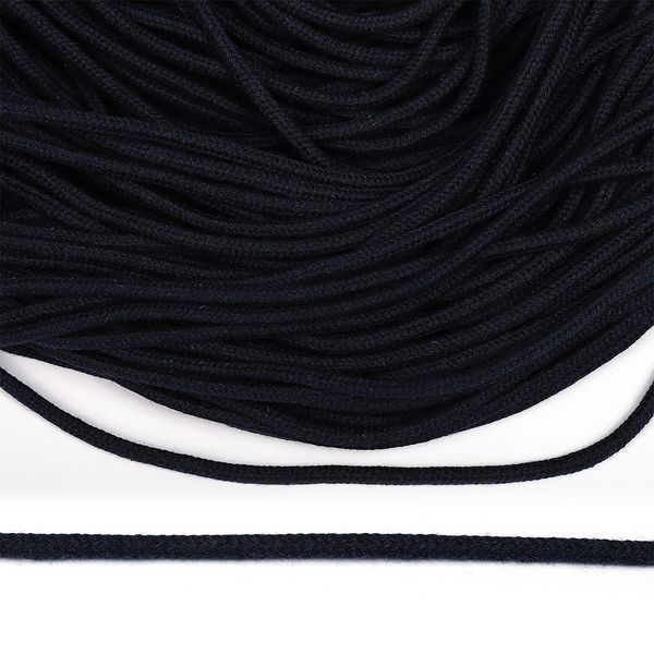 Шнур круглый х/б ⌀5.0 мм / 100 метров, с наполнителем, 024 т.синий, M10890