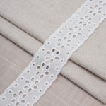 Кружево шитьё 50 мм / 13.7 метров, хлопок, (белый), 3AR2355