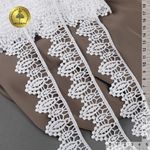 Кружево гипюр (плетёное) 40 мм, матовая нить, цв.01 белый уп.13,71м, Kruzhevo