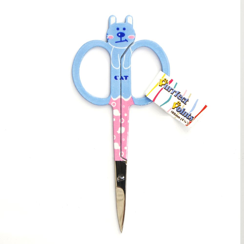 Ножницы для вышивания Котик 10.5 см, голубой, Hemline