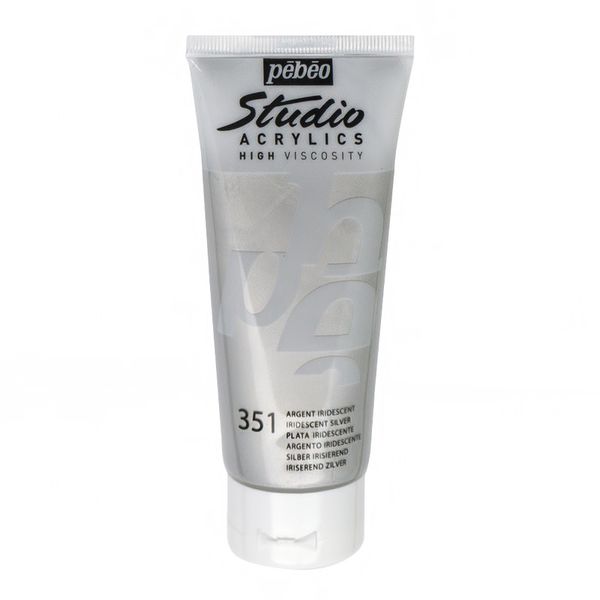 Краска акриловая Acrylics Dyna 100 мл, 832-351 серебро иридисцентное, Pebeo