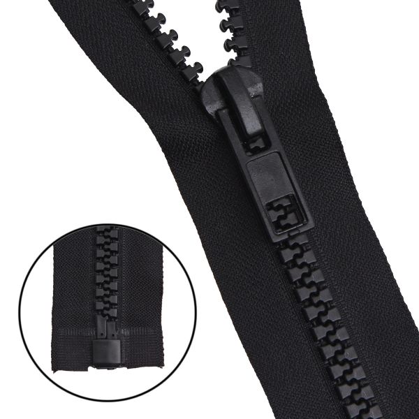 Молния трактор Т8 (8 мм) 1 зам., разъем., 75 см, 580 черный, 5 шт