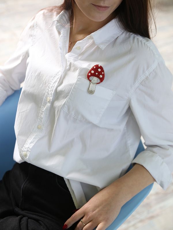 Набор для вышивания бисером Klart, Брошь Мухомор, 4х7 см