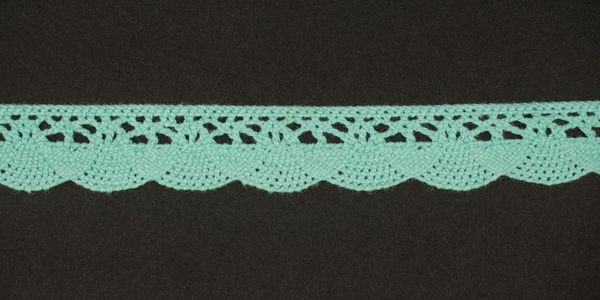 Кружево вязаное (тесьма) 20 мм, цв.мятный, Alfa, 25 метров, AF-151-075