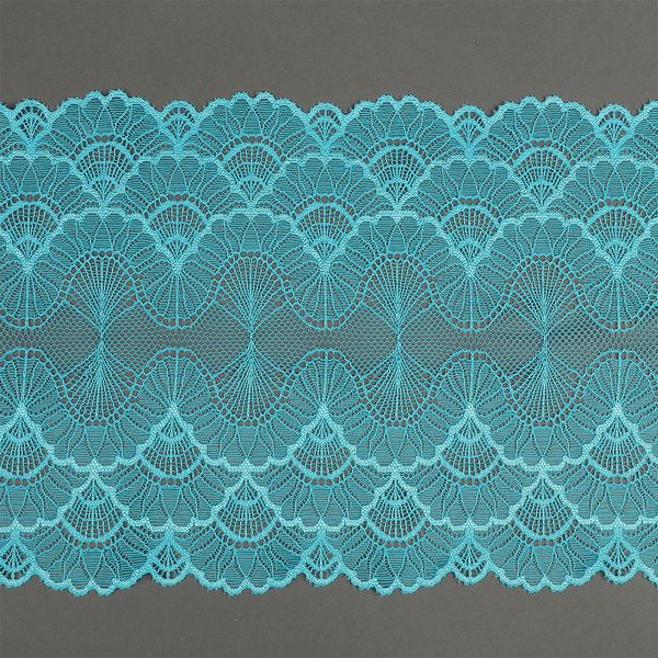 Кружево бельевое эластичное 195 мм / 10 м, цв.A2201 яркая бирюза, Kruzhevo