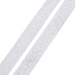 Лента (тесьма) жаккардовая 32.0 мм / 25±1 метров, с метанитом рис. 9819, белый/серебро, С3104Г17