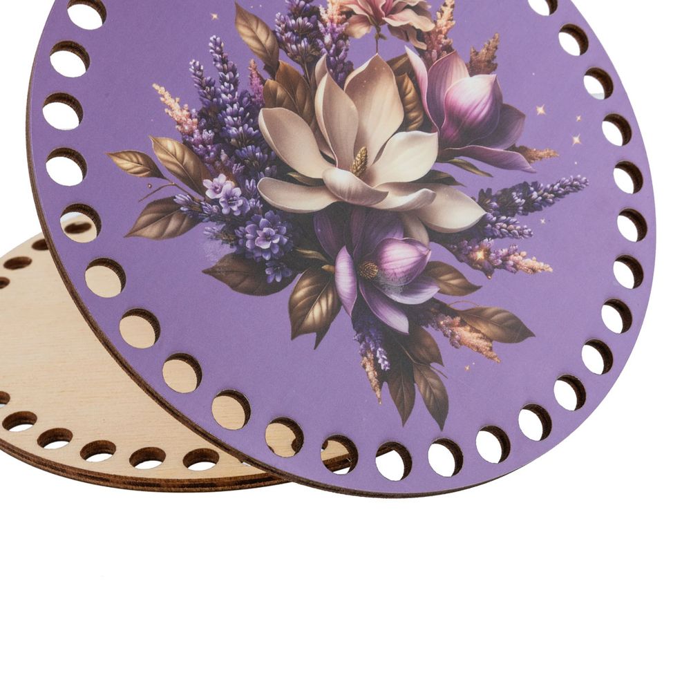 Набор донышек для вязания Матовый фанера ⌀15х0.4 см, 2 шт, 10 Лавандовая история, Love2art ДВ-02